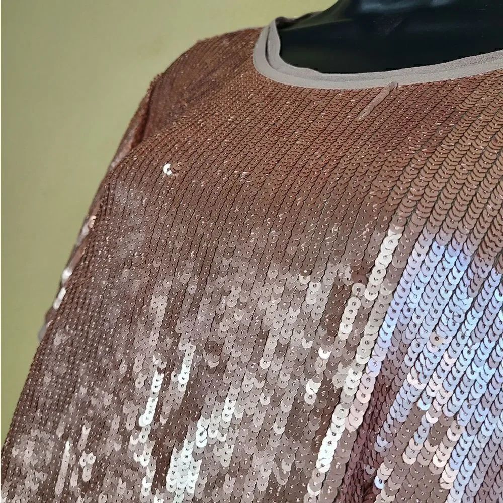 AS by DF Rose Gold Sequined Top - Picture 4 of 7
